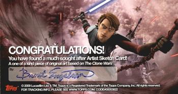 2009 Topps Widevision Star Wars: The Clone Wars - Artist Sketches #NNO Brent Engstrom Back