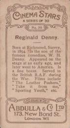 1930 Abdulla Cinema Stars (Brown) #30 Reginald Denny Back