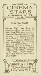 1933 Abdulla Cinema Stars (Brown Tone) #24 George Raft Back