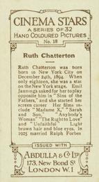 1934 Abdulla Cinema Stars (Hand Colored) #18 Ruth Chatterton Back