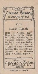 1934 Abdulla Cinema Stars #11 Louis Lerch Back