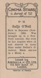 1934 Abdulla Cinema Stars #48 Sally O'Neil Back