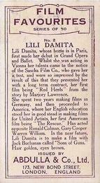 1934 Abdulla Film Favorites #2 Lili Damita Back
