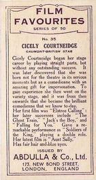 1934 Abdulla Film Favorites #35 Cicely Courtneidge Back