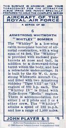 1990 Imperial Tobacco Co. 1939 Player's Aircraft of The Royal Air Force (Reprint) #6 Armstrong Whitworth 