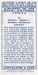 1990 Imperial Tobacco Co. 1939 Player's Aircraft of The Royal Air Force (Reprint) #10 Bristol 