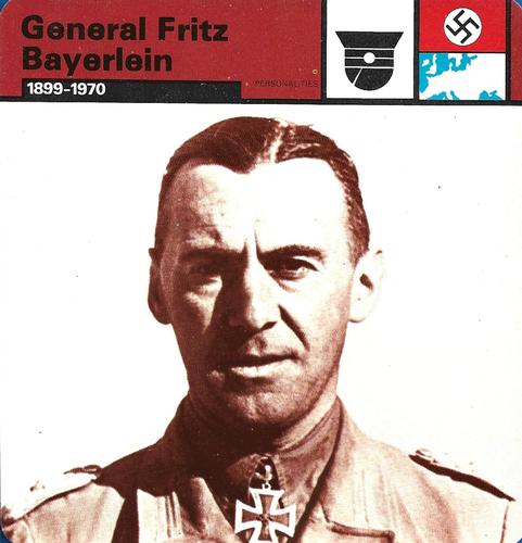 1977 Edito-Service World War II - Deck 105 #13-036-105-04 General Fritz Bayerlein Front