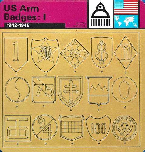 1977 Edito-Service World War II - Deck 107 #13-036-107-02 US Arm Badges: I Front
