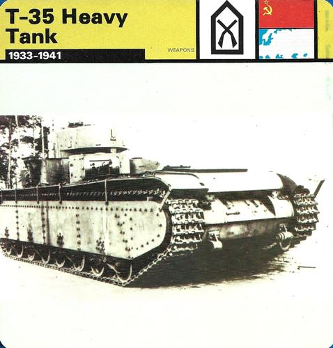 1977 Edito-Service World War II - Deck 112 #13-036-112-04 T-35 Heavy Tank Front