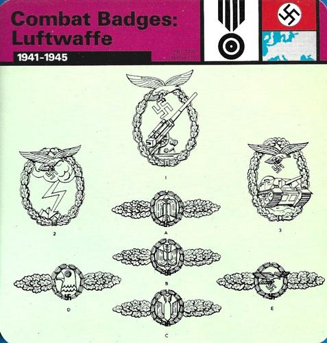 1977 Edito-Service World War II - Deck 116 #13-036-116-03 Combat Badges: Luftwaffe Front