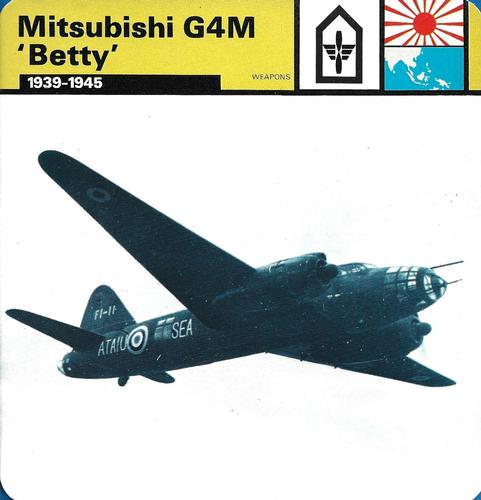 1977 Edito-Service World War II - Deck 116 #13-036-116-11 Mitsubishi G4M 'Betty' Front
