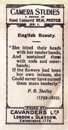 1926 Cavanders Camera Studies (Small) #1 English Beauty Back