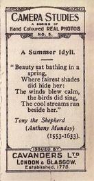 1926 Cavanders Camera Studies (Small) #5 A Summer Idyll Back