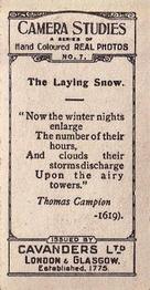 1926 Cavanders Camera Studies (Small) #7 The Laying Snow Back