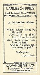 1926 Cavanders Camera Studies (Small) #13 A December Moon Back