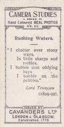 1926 Cavanders Camera Studies (Small) #22 Rushing Waters Back