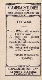 1926 Cavanders Camera Studies (Small) #27 The Wood Back