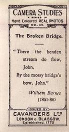 1926 Cavanders Camera Studies (Small) #45 The Broken Bridge Back