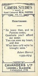1926 Cavanders Camera Studies (Small) #52 Heartsease Back