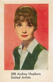 1962 Dutch Gum Set 4 #308 Audrey Hepburn Front