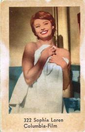 1962 Dutch Gum Numbered Set 4 #322 Sophia Loren Front