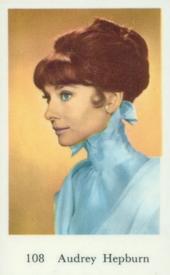 1965 Dutch Gum Set 6 #108 Audrey Hepburn Front