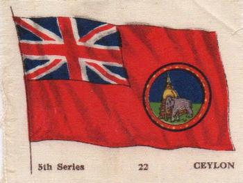 1910-25 Phillips BDV Flags 5th Series Silks #22 Ceylon Front