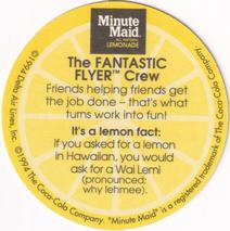 1994 Delta Air Lines Lemon Geo-Facts #NNO The Fantastic Flyer Crew Back