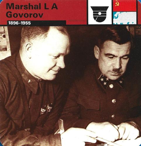 1977 Edito-Service World War II - Deck 117 #13-036-117-16 Marshal L A Govorov Front