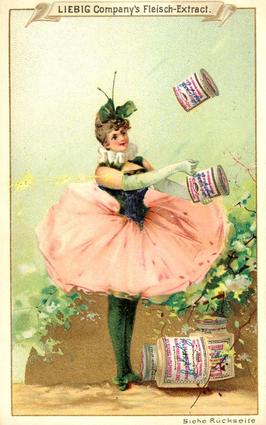 1890 Liebig Tänzerinnen (Ballerinas) (German text) (F257, S257) #1 Pink Front