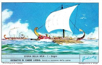 1964 Liebig Storia della vela (The story of sail) (Italian Text) (F1800, S1803) #1 Origini Front