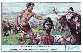 1972 Brooke Bond Liebig Le Grandi sfide (Great Duels) (Italian Text) (F1852, S1855) #1 Davide e Golia Front