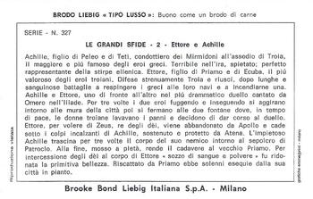 1972 Brooke Bond Liebig Le Grandi sfide (Great Duels) (Italian Text) (F1852, S1855) #2 Ettore e Achille Back
