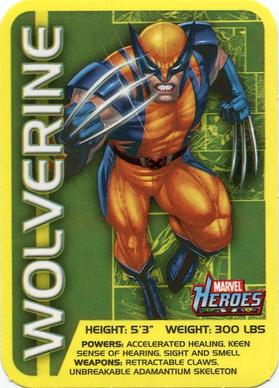 2011 A&A Global Marvel Heroes Stats Stickers #1 Wolverine Front