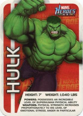 2011 A&A Global Marvel Heroes Stats Stickers #2 Hulk Front