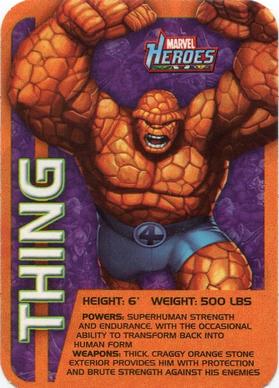 2011 A&A Global Marvel Heroes Stats Stickers #4 Thing Front