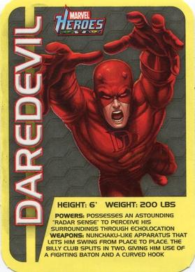 2011 A&A Global Marvel Heroes Stats Stickers #5 Daredevil Front