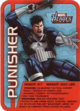 2011 A&A Global Marvel Heroes Stats Stickers #6 Punisher Front