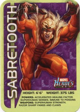 2011 A&A Global Marvel Heroes Stats Stickers #12 Sabretooth Front