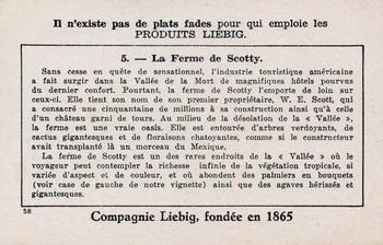 1940 Liebig La Valle de la Mort (Death Valley)(French Text)(F1421, S1424) #5 La Ferme de Scotty Back