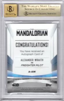 2022 Topps Chrome Star Wars The Mandalorian Beskar Edition - Chrome Autographs #A-AW Alexander Wraith Back