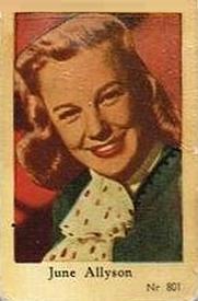 1956 Dutch Gum Series Nr (High Numbers) #801 June Allyson Front