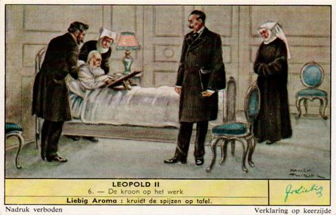 1959 Liebig Leopold II (Leopold II) (Dutch Text) (F1714, S1714) #6 De kroon op het werk Front