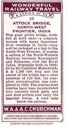1996 Card Collectors Society 1937 Churchman's Wonderful Railway Travel (reprint) #10 Attock Bridge, North-West Frontier, India Back