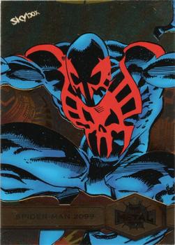 2021 SkyBox Metal Universe Marvel Spider-Man - Gold Light FX #184 Spider-Man 2099 Front