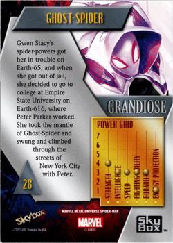 2021 SkyBox Metal Universe Marvel Spider-Man - Grandiose #28 Ghost-Spider Back