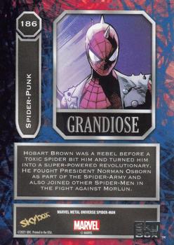 2021 SkyBox Metal Universe Marvel Spider-Man - Grandiose #186 Spider-Punk Back