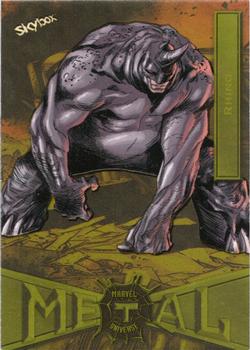 2021 SkyBox Metal Universe Marvel Spider-Man - Yellow FX #68 Rhino Front