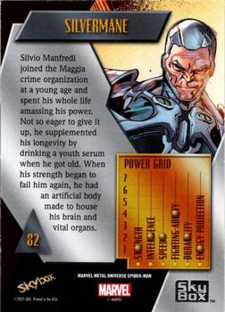 2021 SkyBox Metal Universe Marvel Spider-Man - Yellow FX #82 Silvermane Back
