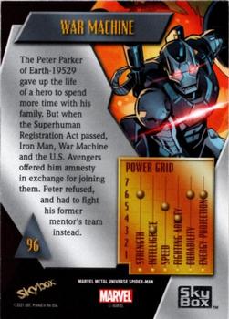 2021 SkyBox Metal Universe Marvel Spider-Man - Yellow FX #96 War Machine Back